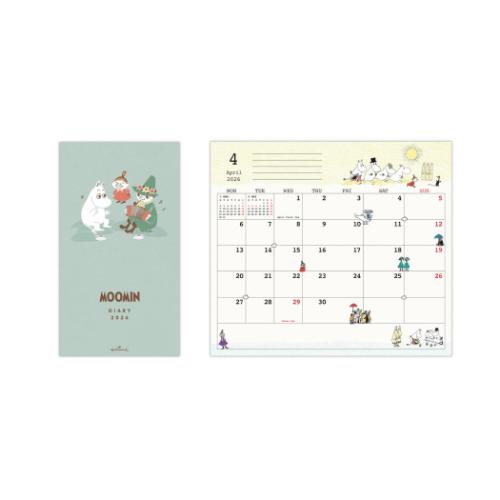 2026 diary ムーミン スリムマンスリーダイアリー MOスリムムーミン 北欧 日本ホールマーク 10月始まり キャラクタースケジュール帳 令和8年手帖 ...