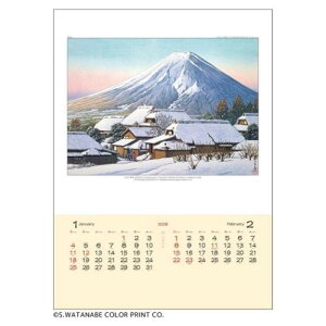 2026 Calendar 川瀬巴水 壁掛けカレンダー2026年 版画作家 トーダン アート 美術 インテリア 令和8年暦 マシュマロポップ