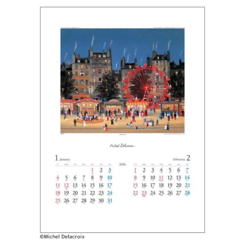 2026 Calendar ミッシェル ドラクロワ 壁掛けカレンダー2026年 ART トーダン 海外作家 アート インテリ..