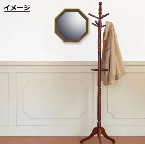 取寄品 Mサイズ ホワイトゴールド ヴィンテージ八角ミラー 風水開運鏡