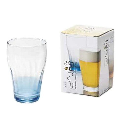 取寄品 泡づくりモールグラス ビアグラス ビールタンブラー ブルー アデリア 320ml 国産 酒器石塚硝子