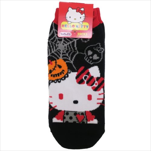 レディースソックス ハロウィン かぼちゃ ハローキティ 女性用靴下 サンリオ スモールプラネット 22-24cm HALLOWEEN ティーンズ ジュニア メール便可 マシュマロポップのサムネイル