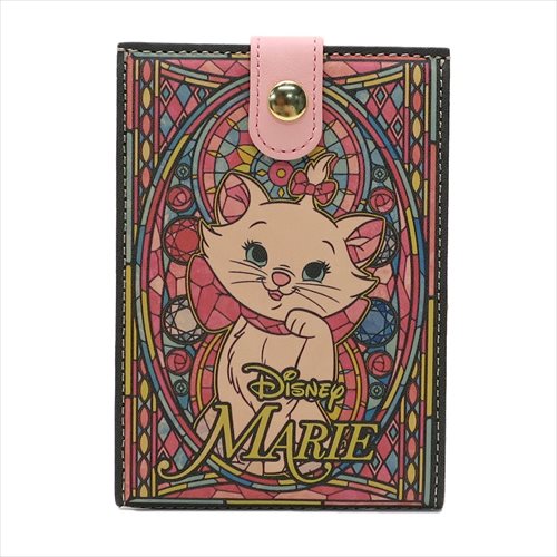 レザー製スタンドミラー ステンドグラスコレクション おしゃれキャット マリー 本革手鏡 ディズニー ディバージョン 日本製 牛革 ティーンズ ジュニア マシュマロポップ