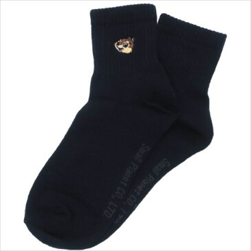 レディース ワンポイント 刺繍ソックス Chipフェイス チップ & デール 女性用 紺 靴下 ディズニー スモールプラネット 22〜24cm スクールソックス ティーンズ ジュニア メール便可 マシュマロポップ