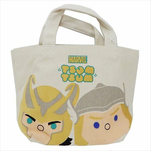 MARVELツムツム ランチバッグ マチ付きコットンバッグ ソー＆ロキ マーベル スモールプラネット お弁当かばん キャラクター グッズ メール便可 MARVELCornerのサムネイル