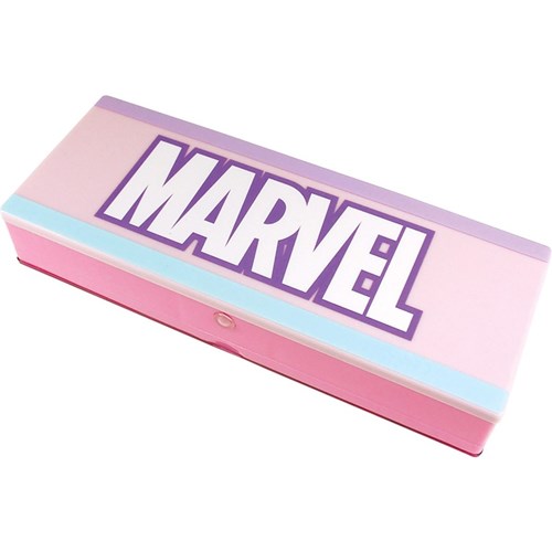 ダブル プラペン ロゴ パープル MARVEL ペンケース マーベル ティーズファクトリー 小学生 中学生 筆箱 ティーンズ ジュニア マシュマロポップ