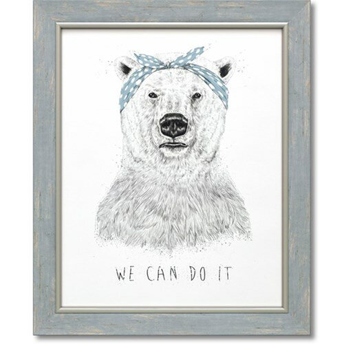 アートフレーム ウィ キャン ドゥ イット バラズス ショルティ 動物画 48x58cm 額付き ポスター インテ..