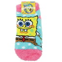 スポンジボブ 子供用 防寒 靴下 キッズ もこもこ ショートソックス ドット SPONGEBOB スモールプラネット 13-18cm ウォーマー 雑貨 メール便可