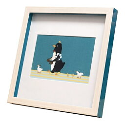 nao Square Frame ペンギン アヒル家族をお出迎え 菜生 アートフレーム 美工社 ZNO-61840 ギフト 額付き インテリア 取寄品 マシュマロポップ