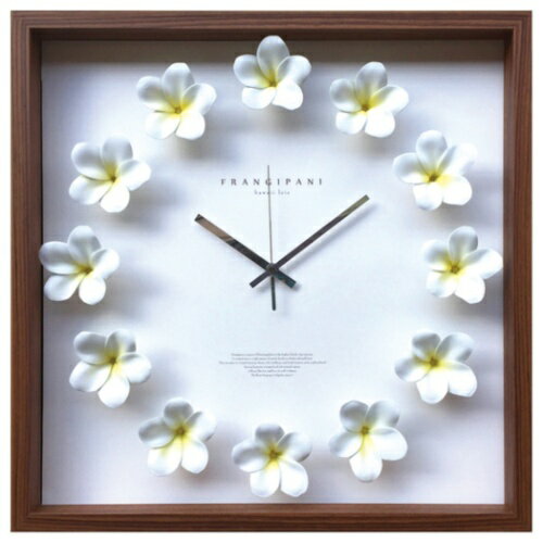 Plumeria clock ホワイト プルメリアクロック 掛け時計 美工社 CPC-52449 造花 ギフトインテリア 取寄品 マシュマロポップ