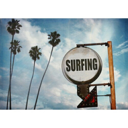 Carino Canvas Art surfing sign with palm trees 700x500mm LoXA[g ʐ^ A[g H ZPT-61750 t[XCeA i }V}|bv