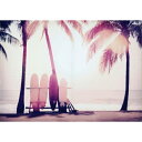 Carino Canvas Art Surfboard and palm tree 700x500mm キャンバスアート 写真 アート 美工社 ZPT-61751 フレームレスインテリア 取寄品 マシュマロポップ