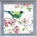 ドッグウッド ガーデン2 LA-06007 リサ オーディット フラワーアート 36.5x36.5cm ギフト 鳥 絵画 額付き ポスターインテリア 取寄品 マ...