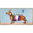 バーズ オン ダックス OP-22027 オイルペイントアート 動物画 103x53cm 油絵 額付き 犬 かわいいインテリア 取寄品 マシュマロポップ