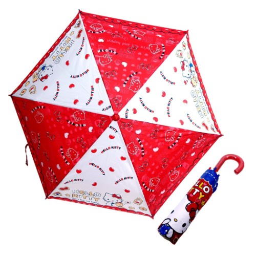 折りたたみ傘 ハート ハローキティ 折畳傘 サンリオ ジェイズプランニング 53cm 雨具 ティーンズ ジュニア マシュマロポップ