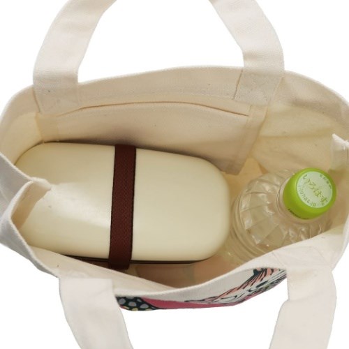 マチ付き コットンバッグ リトルミイ フラワー ムーミン ランチトート 北欧 スモールプラネット 30x20x9.5cm お弁当かばん ティーンズ ジュニア 雑貨通販マシュマロポップ