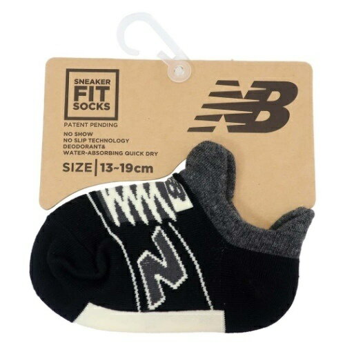 子供用 靴下 ニューバランス キッズ スニーカーソックス ブラック new balance レンフロジャパン プレゼント スポーツブランド メール便可 マシュマロポップ