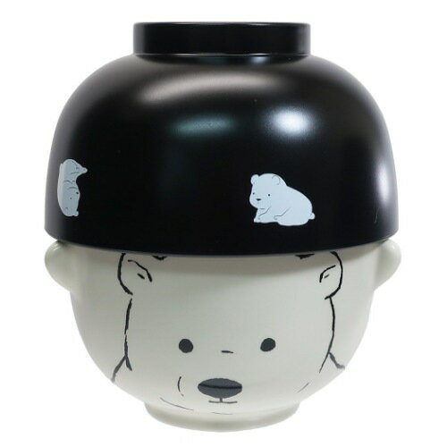ご飯セット お茶碗 ＆ 汁椀セット シロクマ モノクロあにまるシリーズ サンアート プレゼント おもしろ食器 マシュマロポップ