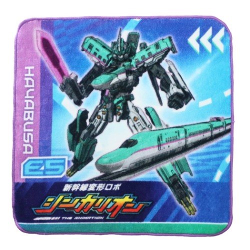 ミニタオル 新幹線変形ロボ シンカリオン インクジェットプリント ハンカチタオル E5系はやぶさ 林タオル 男の子向け アニメメール便可 マシュマロポップのサムネイル