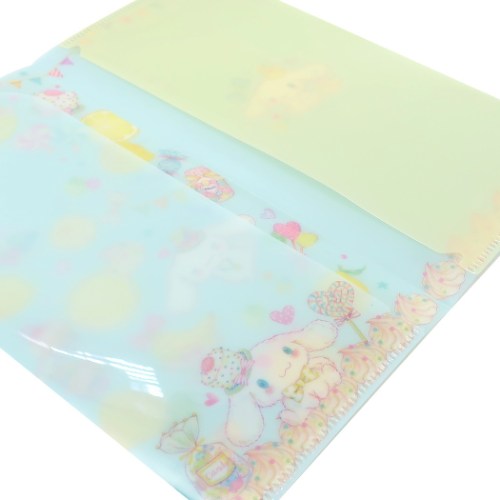 ミニファイル シナモロール x たけいみき 2ポケット チケットファイル フレッシュシトラス サンリオ クローズピン 通帳パスポート収納 コラボステーショナリー メール便可 マシュマロポップ
