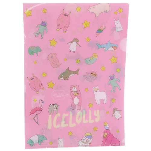A4 シングル クリアファイル アイスローリー クリアフォルダー アイス ICELOLLY サンスター文具 おしゃかわ キャラクター グッズ メール便可
