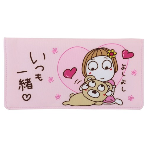 不織布マスク携帯ケース キキぷり 抗菌 フラット マスクケース 2 ピンク LINEスタンプ ケイカンパニー 4-6枚収納可能 メール便可 マシュマロポップのサムネイル