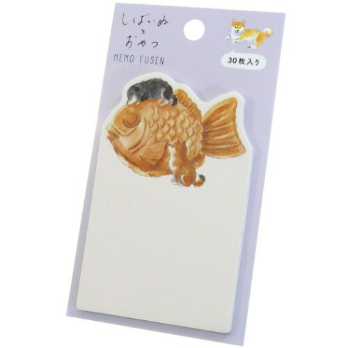 ダイカット ふせん 付箋 しばいぬとおやつ たいやき アクティブコーポレーション 30枚綴り 文房具 メー..