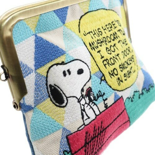 ミニポーチ スヌーピー 畳み 刺繍 ミニ がまぐちポーチ ハウス ピーナッツ サンスター文具 プレゼント マシュマロポップ