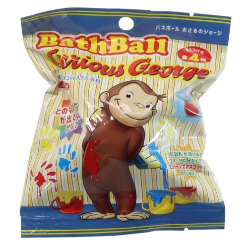 入浴剤 おさるのジョージ マスコットが飛び出る バスボール 2nd ノルコーポレーション もぎたてリンゴの香り 絵本 マシュマロポップのサムネイル