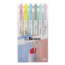 カラーペン ニードルペン & マーカーペン 6本セット Ninipie ニニピー サンスター文具 アイデア文具 新学期準備雑貨 中学生 高校生 メール便可 マシュマロポップ(4)