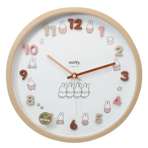 壁掛け時計 ミッフィー アイコン ウォールクロック ナチュラル ディックブルーナ ティーズファクトリー インテリア雑貨 マシュマロポップのサムネイル