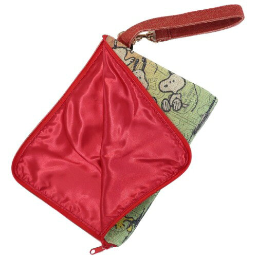 クラッチバッグ スヌーピー 麻風ポーチ Rendez Vous ランデヴー フワリ ピーナッツ スモールプラネット バッグインバッグ 小物入れ プレゼント メール便可 マシュマロポップ