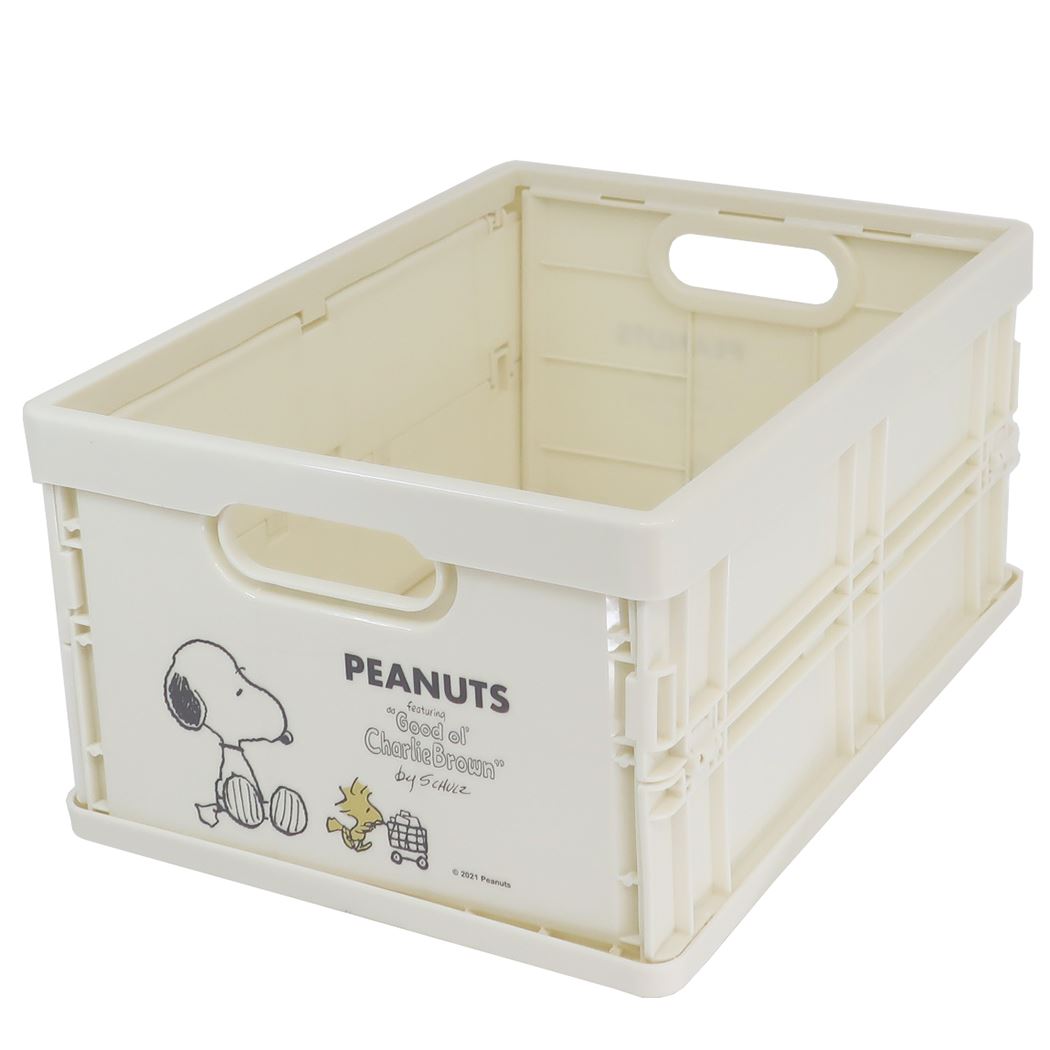 収納用品 スヌーピー キャラ コンテナ アイボリー ピーナッツ ティーズファクトリー 小物入れ 折りたたみ 収納ケース マシュマロポップのサムネイル