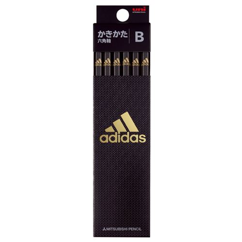 文房具セット 男の子 鉛筆 アディダス adidas 六角軸 えんぴつ 12本セット B uni AI 04 黒 新入学 三菱鉛筆 新学期準備文具 かきかた鉛筆 ダース 小学生 男の子 スポーツブランド メール便可 マシュマロポップ