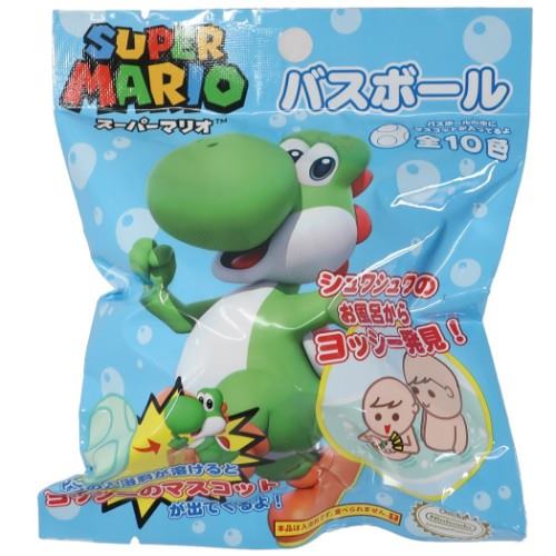 マスコットが飛び出す バスボール 全10種 スーパーマリオ 入浴剤 ヨッシー サンアート 子供とお風呂 マシュマロポップのサムネイル