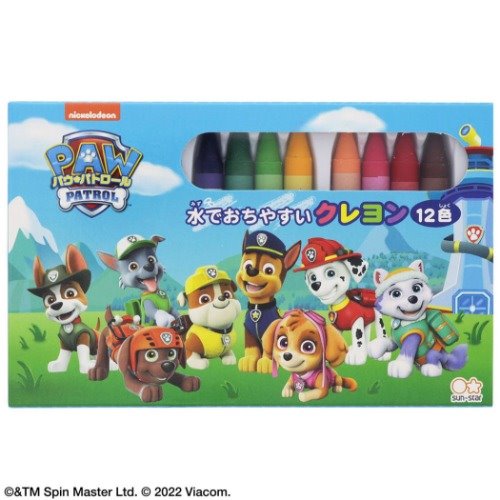 12色 クレヨン パウパトロール 水でおちやすい クレヨン サンスター文具 幼児文具 ギフト雑貨 アニメ マシュマロポップのサムネイル