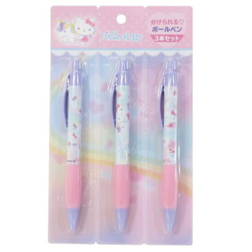 ボールペン ハローキティ ボールペン 3本セット ゆめかわ ユニコーン サンリオ あすなろ舎 筆記具 文具 メール便可 マシュマロポップ