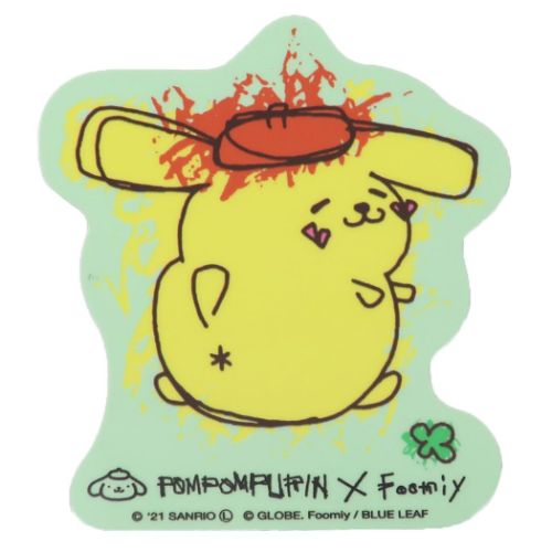ビッグシール ポムポムプリン Foomiy ダイカットビニールステッカー　おしり サンリオ ゼネラルステッカー 耐水耐光 メール便可 マシュマロポップ