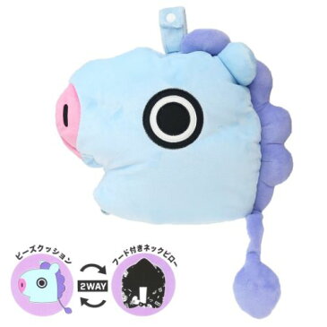 トラベルまくら BT21 フード付き ネックピロー MANG LINE FRIENDS 丸眞 旅行用品 商品 マシュマロポップ