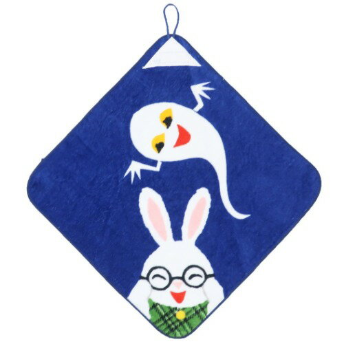 ループタオル めがねうさぎ ループ付き 幼稚園 ハンドタオル コワクナイヨ 林タオル 入園入学準備 絵本メール便可 マシュマロポップのサムネイル
