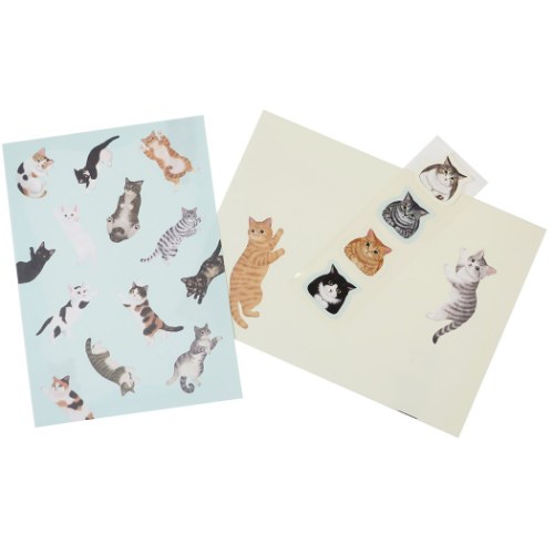 レターセット かわいい フェリシモ猫部 手紙セット ブルー ねこ アクティブコーポレーション 封筒＆便箋＆シール メール便可 マシュマロポップのサムネイル