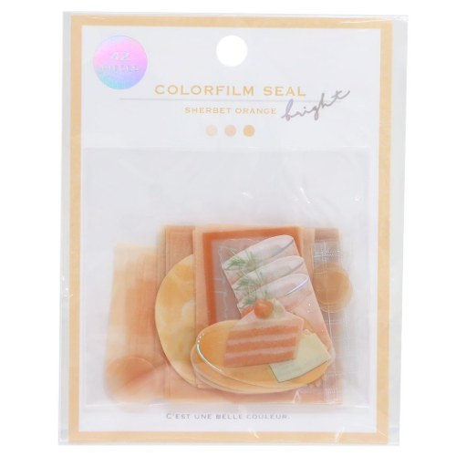 フレークシール カラフィルムシール ブライト シャーベットオレンジ クーリア デコレーション DECOシー..