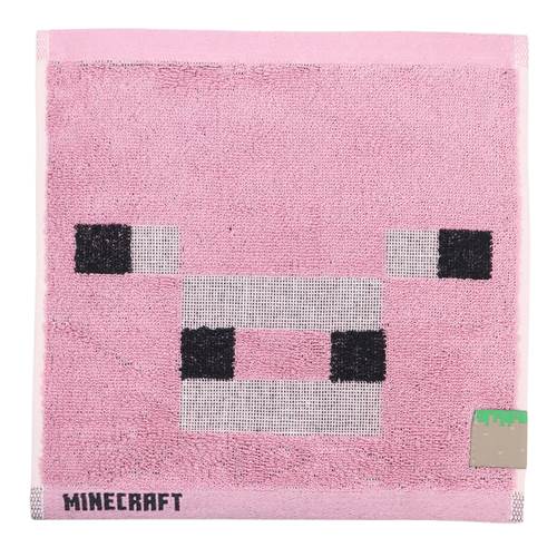 ミニタオル マインクラフト ジャガードハンカチタオル ブタ Minecraft ケイカンパニー 汗拭きタオル ゲームメール便可 マシュマロポップ