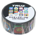 マスキングテープ TRUZ 17mmマステ ブラック LINE FRIENDS エンスカイ デコレーション 商品 メール便可 マシュマロポップ