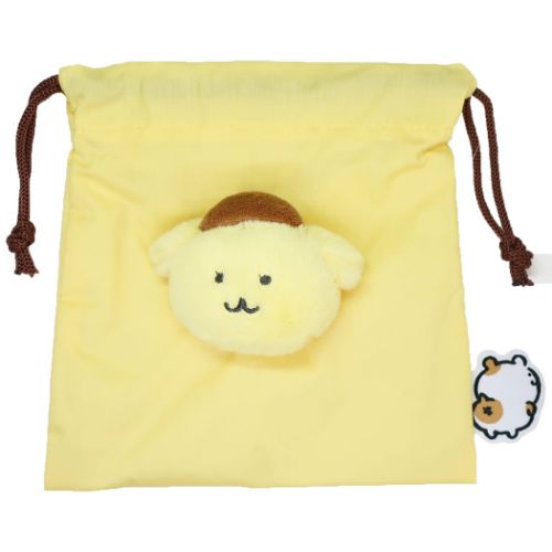 巾着袋 ポムポムプリン ボアフェイスきんちゃくポーチ ナガノ サンリオキャラクターズ サンリオ ナカジマ 小物入れ マシュマロポップのサムネイル