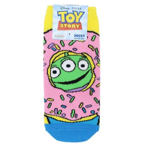 女性用靴下 トイストーリー レディースソックス エイリアン ドーナッツ ディズニー スモールプラネット キャラックス 大人向け メール便可 マシュマロポップ