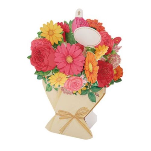 グリーティングカード フローラル FA17-1 ポップアップカード 多目的 オレンジ系ブーケ 花束 サンリオ バースデーカード お誕生日 お祝い お礼 メール便...