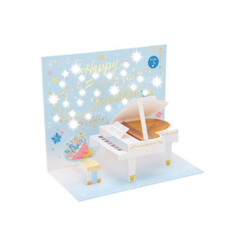 グリーティングカード メロディ JPME23-1 メロディーカード 白いピアノ サンリオ バースデーカード お誕生日 お祝い メール便可 マシュマロポップ
