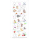 シールシート 貼ってはがせるフィルムシール うさぎ クローズピン 手帳デコ DECOシール かわいい メール便可 マシュマロポップ