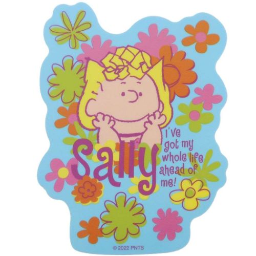 ビッグシール スヌーピー ダイカットビニールステッカー サリー 花 ピーナッツ スモールプラネット デ..